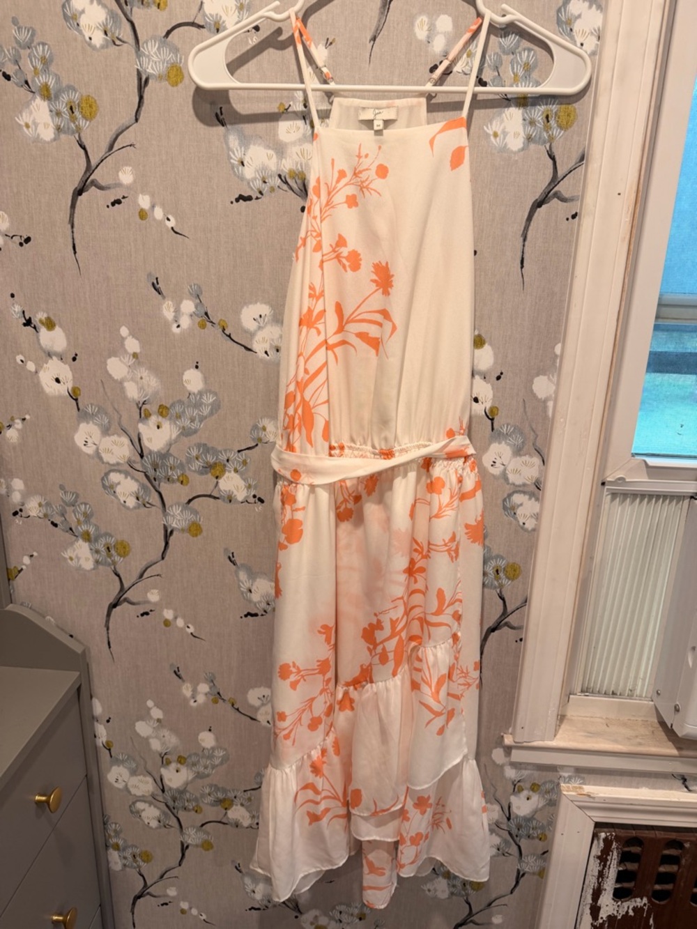 Joie Cream and Coral Floral Maxi Dress